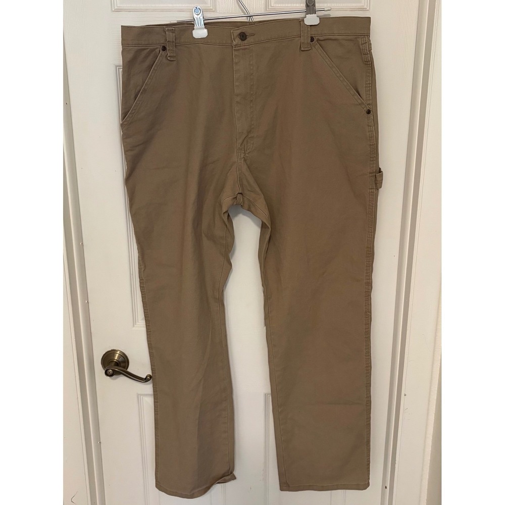 Wrangler Men's 40x32 Tan Carpenter Work Pants Relaxed Fit Utility Stretch